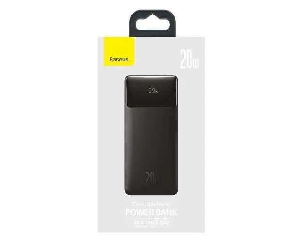 Acumulator Extern Baseus Bipow, 2x USB 2.0, 1x microUSB, Cablu 0.25 m, 15 W, 20000 mAh (Negru)