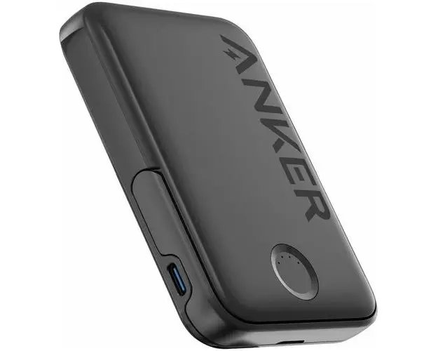Acumulator Extern Wireless Anker 322 MagGo A1618G11, 5000 mAh, 7.5W, pentru iPhone 12/13/14 (Negru)