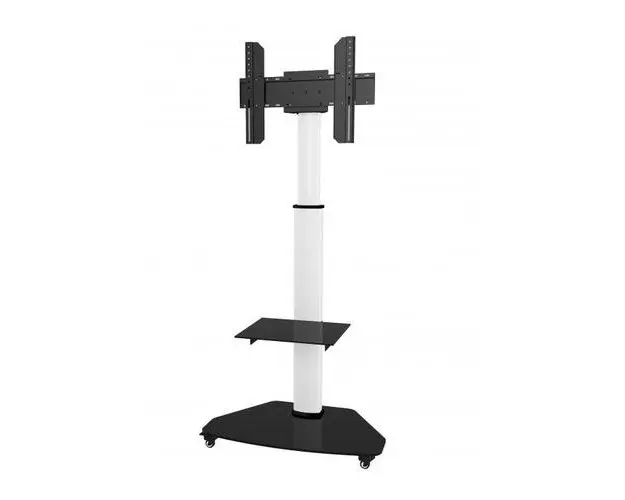 Stand TV profesional Techly ICA-TR3WH, aluminiu, 37inch- 70inch, Reglabil, Rafturi incluse, 40 kg, Alb
