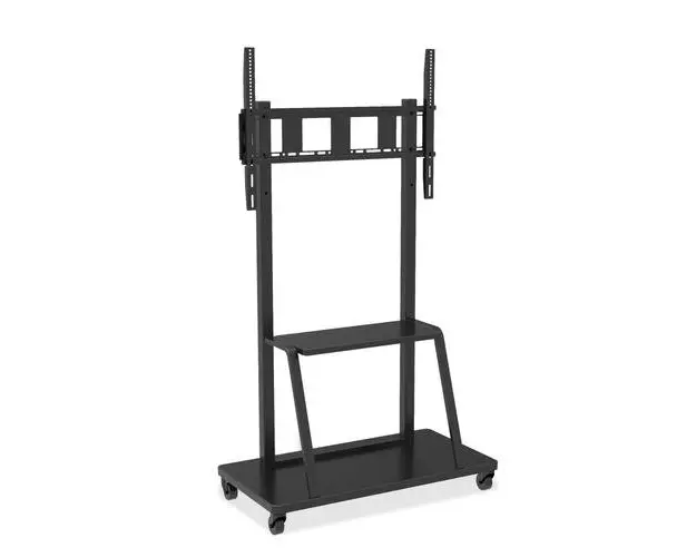 Stand TV Techly ICA-TR30, mobil, multifunctional, baza dreptunghiulara cu roti 55 - 100 inch, reglabil inaltime, Negru