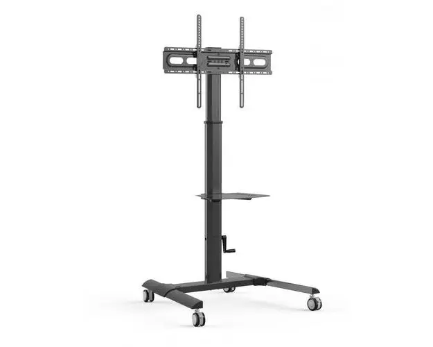Stand Mobil Techly ICA-TR228, raft multimedia, inaltime reglabila, 32inch-70inch, 40 kg (Negru)