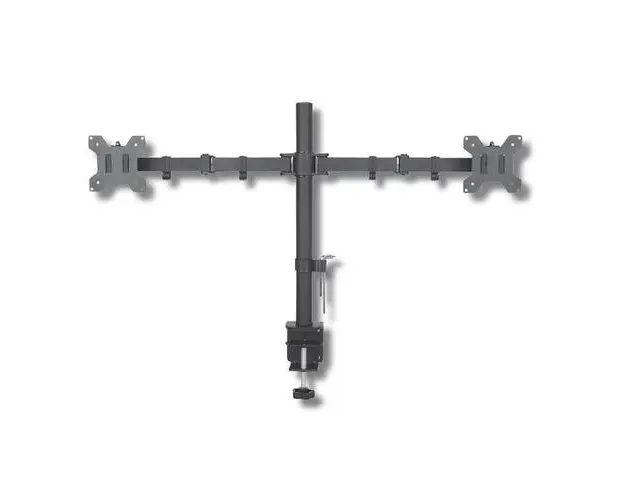 Suport birou pentru 2 monitoare, Techly, 13inch-27inch, Vesa, 2x10kg (Negru)