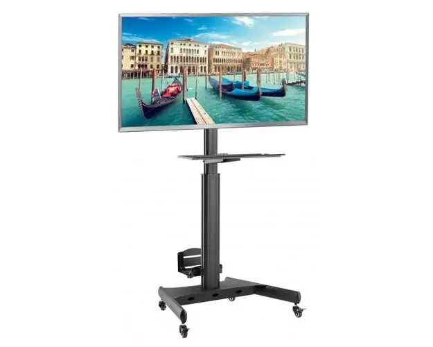 Stand mobil Techly ICA-TR41, 13inch-32inch, 8 kg, Suport PC, Raft tastatura (Negru)