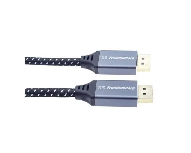 Cablu DisplayPort, tata - tata, Versiunea 1.4, 8K (7680x4320), dublu ecranat, manson textil, conectori metalici auriti, 1.5m, PremiumCord