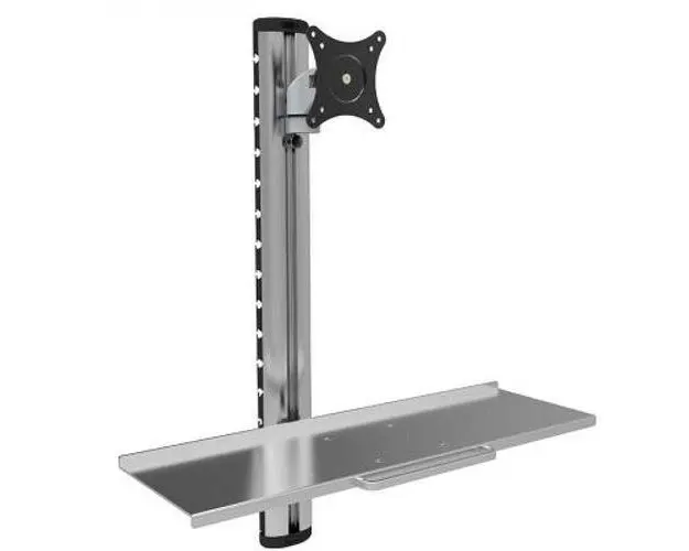Suport pentru monitor si tastatura TECHLY ICA-PLW 01, de perete, raft extensibil, 15-27 inch, reglabil (Gri)