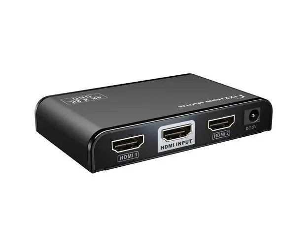 Splitter HDMI PremiumCord khsplit2f, 1 intrare - 2 iesiri, V2.0, 4K x 2K/60Hz, FULL HD, 3D, alimentator inclus (Negru)