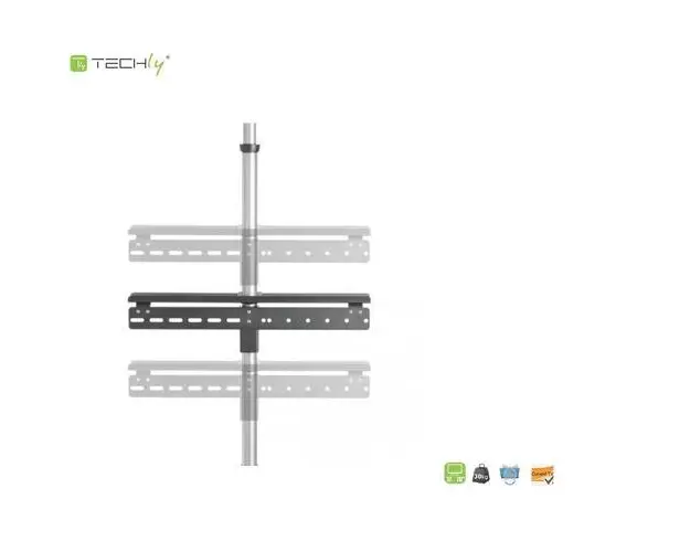 Suport TV de podea/tavan Techly, 37 inch-70inch, 30 Kg, VESA, Argintiu/Negru