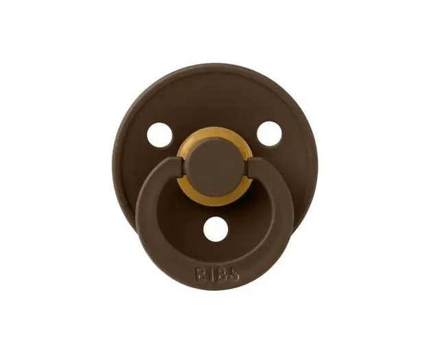 Suzeta Colour Latex pentru bebelusi BIBS, cu tetina rotunda, 0 luni +, Maro