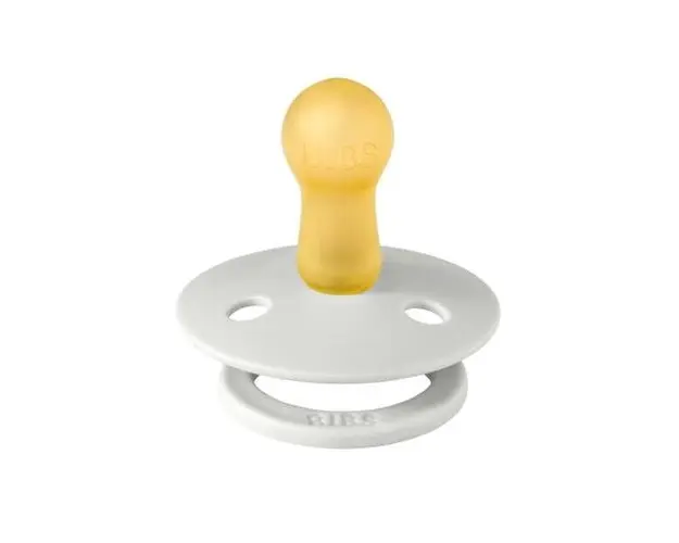 Suzeta Colour Latex pentru bebelusi BIBS, cu tetina rotunda, 6 luni +, Alb