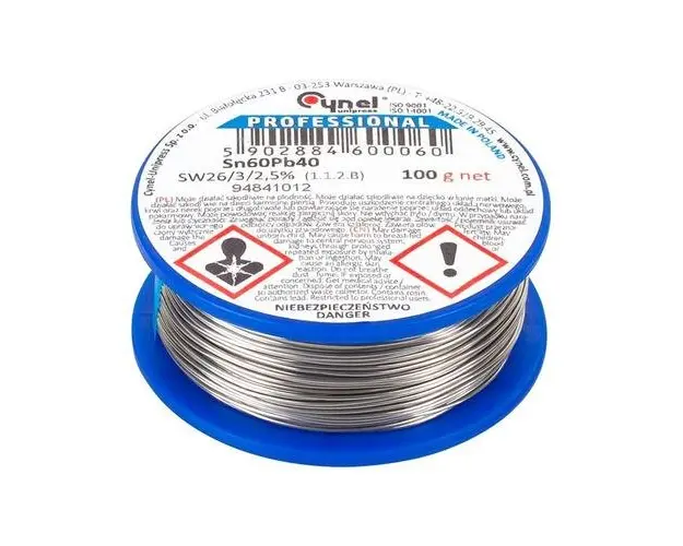 Rola fludor Cynel SN60 PB40, Flux 2.5%, 0.56mm, 100g