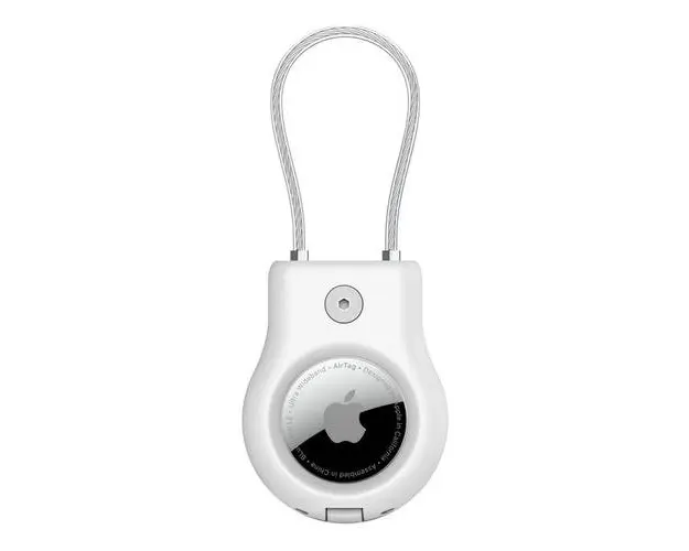 Sistem de blocare AirTag, Belkin, Compatibil cu Apple, Alb/Argintiu