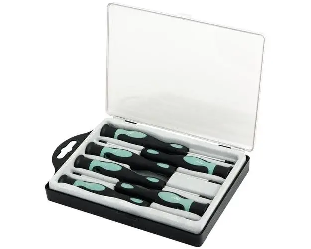 Set 6 Surubelnite de precizie, LogiLink, Otel, Negru/Verde deschis