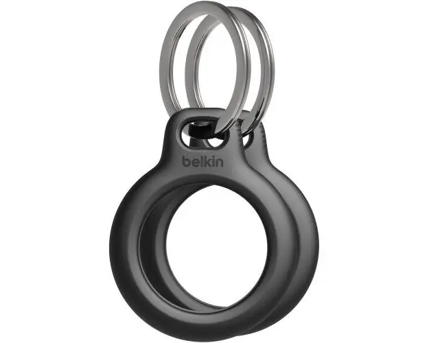 Suport securizat Belkin cu inel pentru AirTag Apple, 2 bucati, Negru