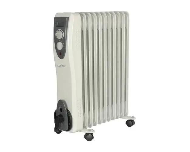 Calorifer electric cu ulei LUXPOL LGO-11, 11 elementi, 3 trepte de putere, 700 - 2000 W, Termostat (Alb)