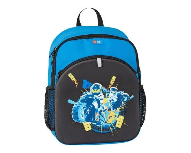 Rucsac LEGO M-Line, cu buzunar frontal, design City Race (Negru)