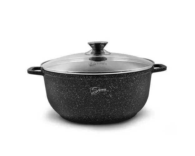Oala cu capac Samus Toledo Line TOL28-OC, 28 cm, 6.5 L (Negru)
