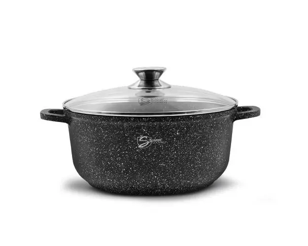 Oala cu capac Samus Toledo Line TOL26-OC, 26 cm, 5.5 L (Negru)