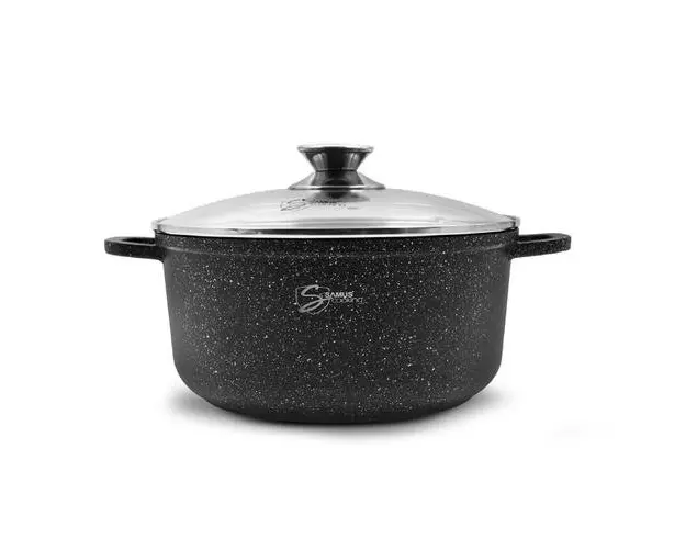 Oala cu capac Samus Toledo Line TOL24-OC, 24 cm, 4.5 L (Negru)