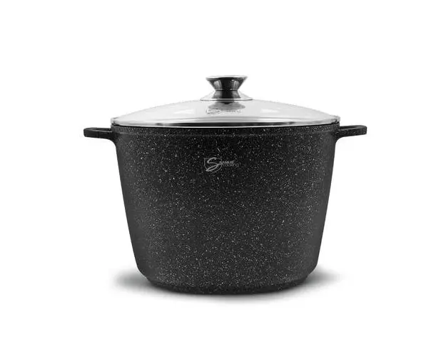Oala inalta cu capac Samus Toledo Line TOL242-OIC, 24 cm, 6.2 L (Negru)