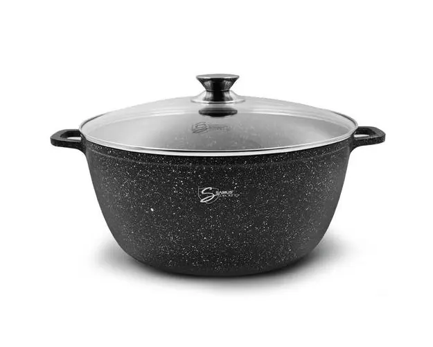Oala cu capac Samus Toledo Line TOL36-OC, 36 cm, 13.5 L (Negru)