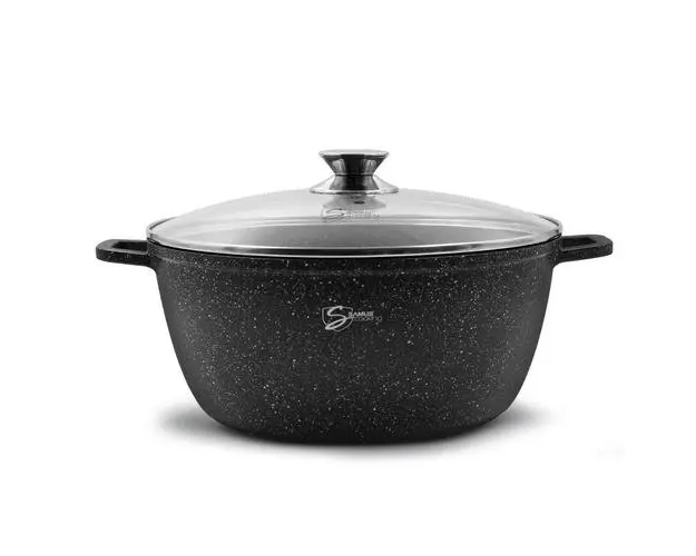 Oala cu capac Samus Toledo Line TOL30-OC, 30 cm, 7.9 L (Negru)