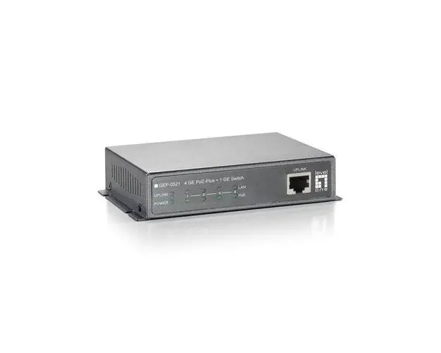 Switch Level One GEP-0521, 4 Porturi Gigabit, PoE (Gri)