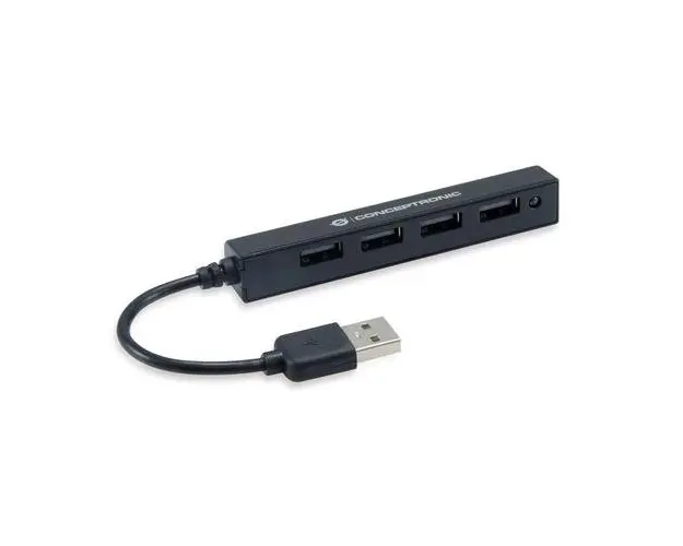 Hub USB Conceptronic HUBBIES05B, 4 porturi USB 2.0 (Negru)