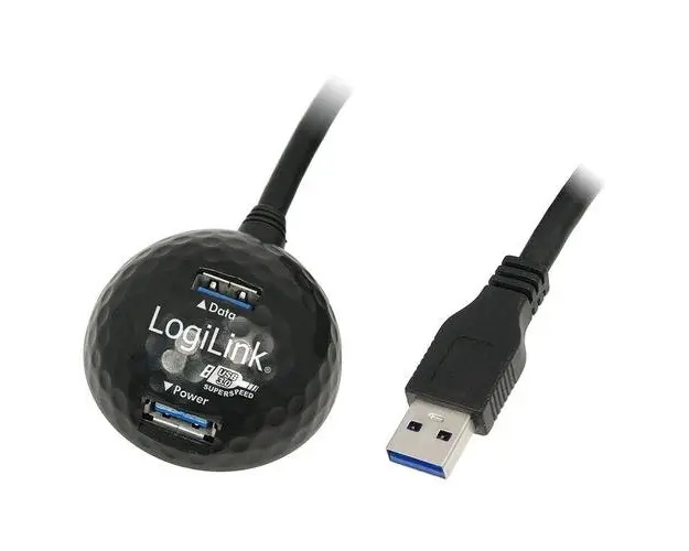 Cablu de prelungire, Logilink, USB 3.0 cu statie de andocare, Negru