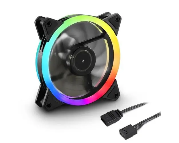 Ventilator Sharkoon Shark Blades, iluminare RGB, 120 mm, PWM (Negru)