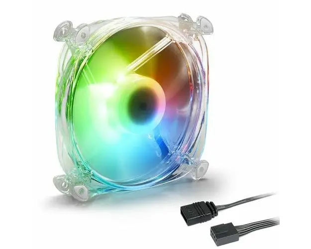 Ventilator Sharkoon Shark Disc, iluminare RGB, 120 mm, 1400 rpm, PWM (Alb)