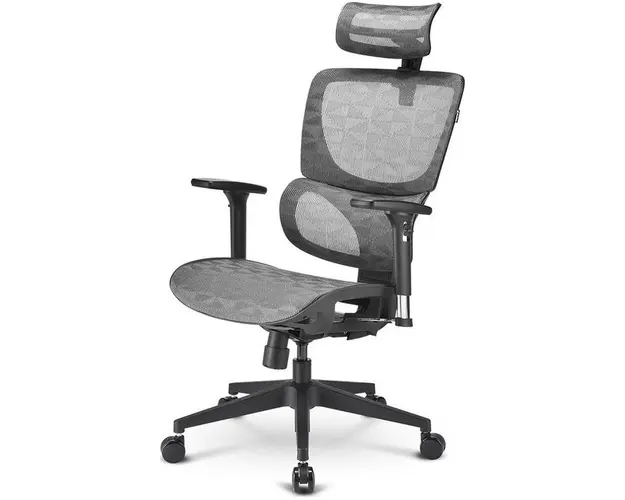 Scaun de birou, Sharkoon, Mesh/Textil, Ergonomic, Gri