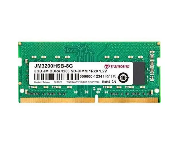 Memorie notebook Transcend, 8GB, DDR4, 3200MHz, Verde