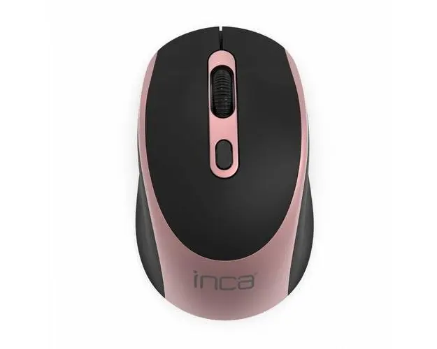 Mouse Wireless Inca, 2.4 GHz, Optic, 1600 dpi, Negru/Roz