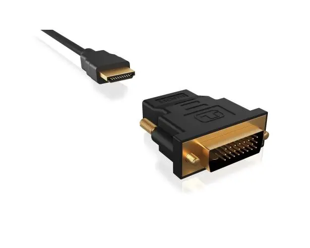 Adaptor video Icy Box DVI-D la HDMI, Negru