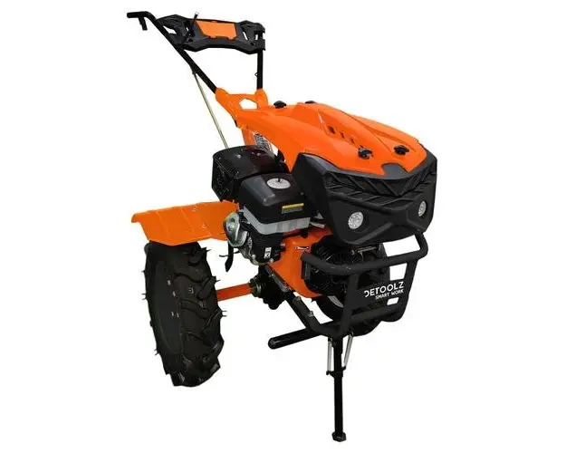 Motocultor Detoolz DZ-MT1006-S001-G01, Motor 4 timpi, Benzina, 420 CC, 15 CP, 3 Viteze (Negru/Portocaliu)