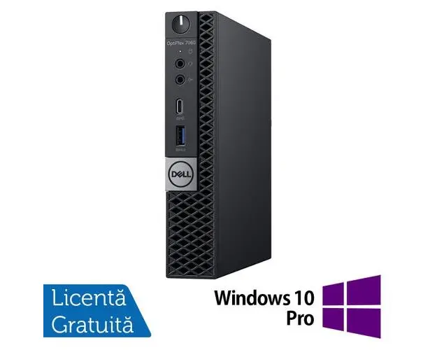 Calculator Sistem PC Refurbished DELL OptiPlex 7060 Mini PC, Intel Core i5-8500T 2.10 - 3.50GHz, 8GB DDR4, 256GB SSD + Windows 10 Pro