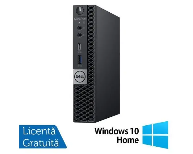 Calculator Sistem PC Refurbished DELL OptiPlex 7060 Mini PC, Intel Core i5-8500T 2.10 - 3.50GHz, 8GB DDR4, 256GB SSD + Windows 10 Home
