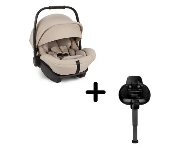 Set scoica auto Nuna, i-size ARRA Next Biscotti + Baza isofix BASE next i-Size pentru ARRA next, testata ADAC, Crem