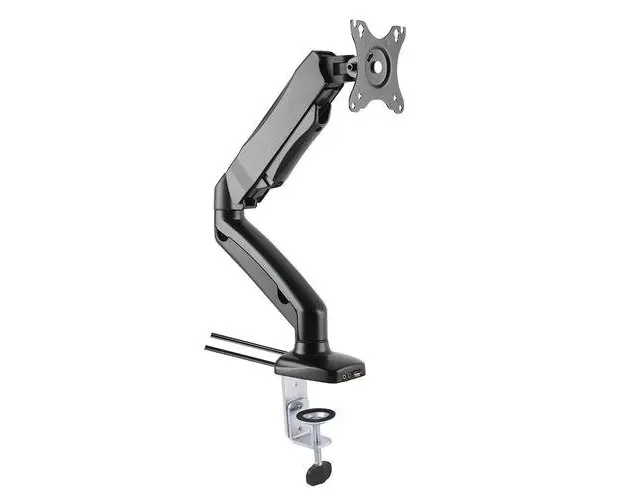 Suport de birou Techly ICA-LCD514, VESA, 13inch-27inch, 6.5kg, Pivot, USB / Audio (Negru)