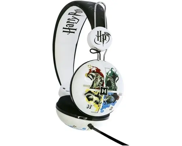 Casti Stereo OTL Harry Potter Hogwarts Crest, Pentru copii, Cu fir (Alb/Negru)