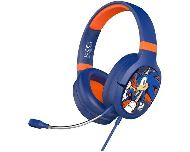 Casti Gaming OTL Pro G1 Sonic The Hedgehog, Pentru copii, Cu fir, Microfon (Albastru/Portocaliu)