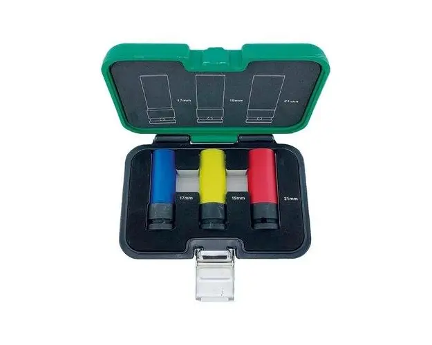 Set chei tubulare de impact Fortis, 1/2inch, 17/19/21x85 mm, 3 Piese