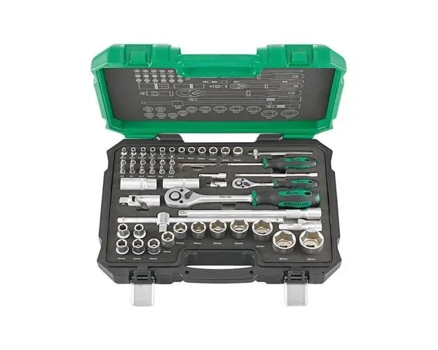 Trusa chei tubulare Fortis, 1/4inch+1/2inch, 55 Piese