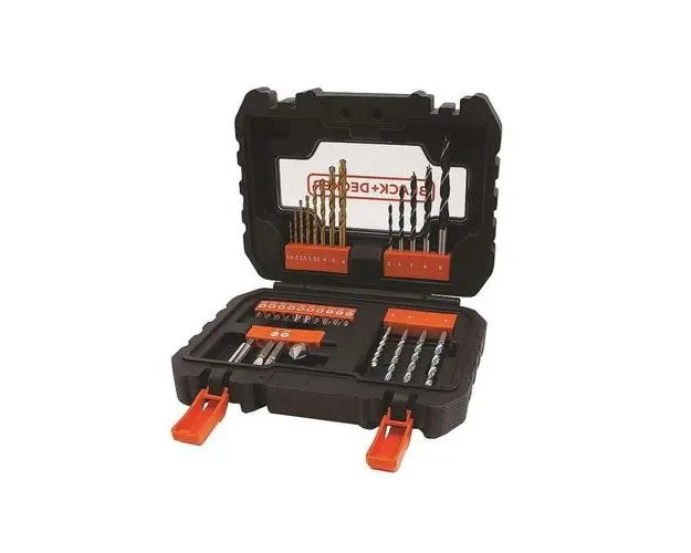 Trusa de gaurit si insurubat Black & Decker A7233-XJ, 31 Piese (Negru/Portocaliu)