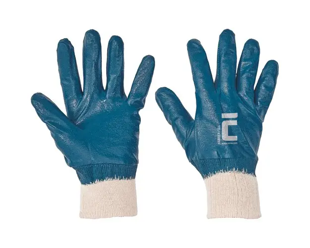 Manusi imersate nitril Cerva HARRIER FULL, albastru, masura 10