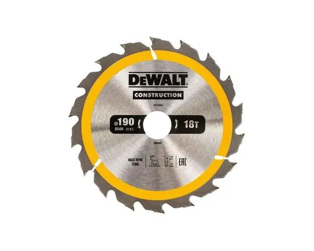 Disc circular DeWalt lemn de constructii 190x30mm T18