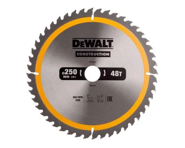 Panza de ferastrau circular Dewalt CONSTRUCTION 250x30, Z 48 DT1957