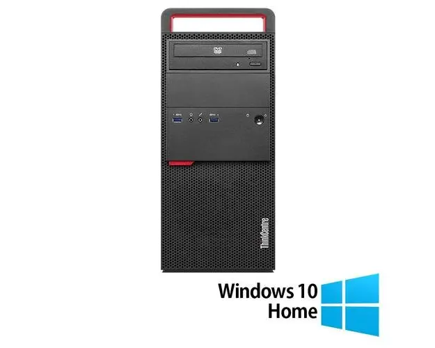 Calculator Sistem PC Refurbished LENOVO M800 Tower, Intel Core i3-6100 3.70GHz, 8GB DDR4, 512GB SSD, DVD-ROM + Windows 10 Home