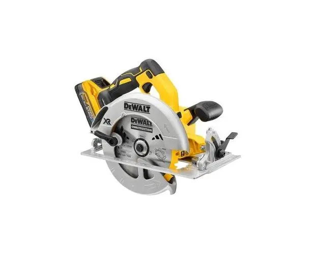 Fierastrau circular fara perii DeWALT DCS570H2T-QW, 18V, Panza 184x16mm, Taiere max 67 mm + 2 Acumulatori 18V POWERSTACK 5 Ah si Incarcator + Cutie depozitare