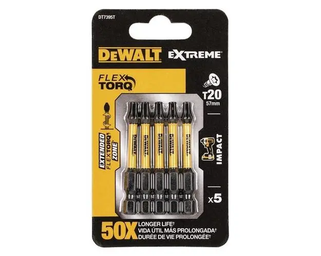 Set 5 biti, DeWalt, Torsion, TX20/57mm